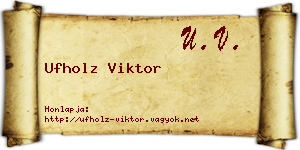 Ufholz Viktor névjegykártya